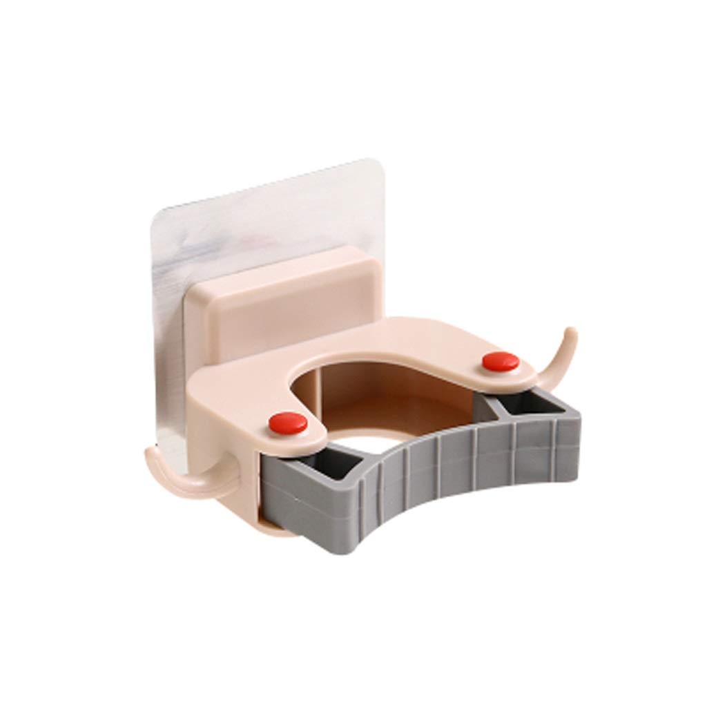 Porte-cartes suspendu boucle fixe rose : support balai punch sans stockage mural pour mops