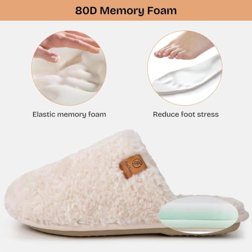EverFoams Women's Fuzzy Slippers Warm Cozy Memory Foam Indoor House Shoes - Image 4