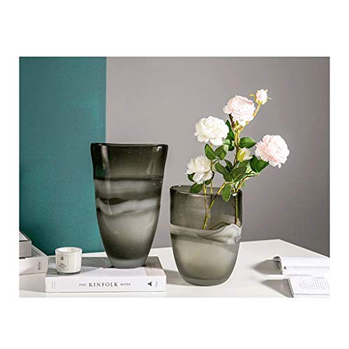 Vase en verre soufflé à frontière dorée et matériaux naturels - 7