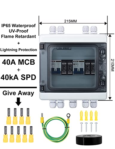 image for DIHOOL Solar Disconnect Switch with PV Surge Protector IP65 PV Combine