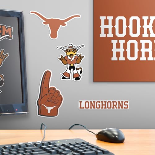 Image of University of Texas 8ct Vinyl Sticker Pack - Large Waterproof Longhorns, Hook 'Em, Mascot & Texas State Outline Decals for Laptops, Water Bottles, Tablets, Scrapbooks, Vehicles & More