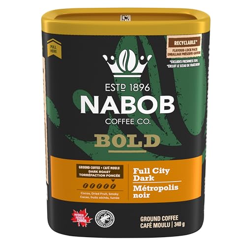 Nabob Dark Bold Roast Full City Dark Ground Coffee, 340g Canister