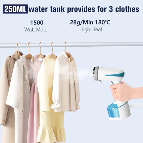 image for DBC Steamer for Clothes, 1500W Portable Handheld Garment with 250ml Wa