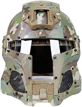 Cosplay Airsoft Helmet with adjustable 54-64cm fit range and interchangeable lens