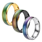 JOVIA 3PCS Mood Ring for Kids,Rotatable Mood Control Rings,Kids Mood Ring,Stainless Steel Color Changing Mood Rings