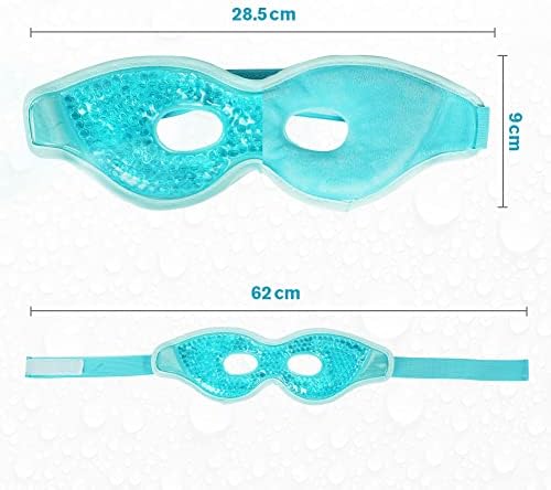 ACWOO Cooling Eye Mask, Cooling Gel Beads Eye Mask for Puffy Eyes, Reusable Hot Cold Therapy Gel Eye Mask for Migraine Relief, Headache, Dark Circles, Dry Eyes, Swollen Eyes, Sinus Pain