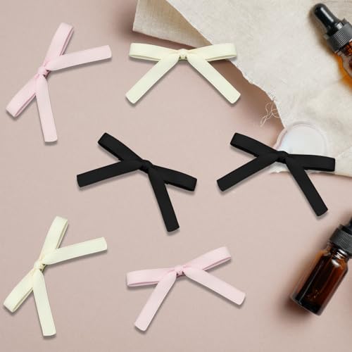 6Pcs Hair Bows for Women Ribbon Clips, Satin Bow Metal Alligator Clips - Image 3