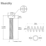 Musiclily Pro Metryczna M3X16mm Stal Nierdzewna Siodełko Intonacja Śruby i Sprężyny do Mostka Tremolo Gitary Elektrycznej Import Strat Style, Oryginalny Kolor (6 szt.)