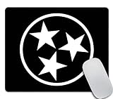 Amcove Tennessee Flag Isolated Volunteers Black Tri-Star Mousepad Non-Slip Rubber Gaming Mouse Pad Rectangle Mouse Pads for Computers Laptop 9.5 X 7.9 Inch (240mmX200mmX3mm)