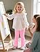 ZUEMET 3 Pack Toddler Girl Flare Pants Baby Girls Ribbed Leggings Infant Bell Bottoms Clothes Size 4T Black+White+Pink