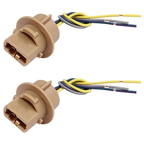 HUIQIAODS 7443 Sockets Female Adapter Wire Connector for Turn Signal/Reverse/Brake Light Bulbs Socket (Pack of 2) Cover