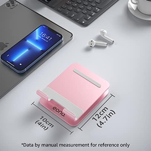 Amazon Brand - Eono Adjustable and Foldable Tablet Stand, Adjustable Aluminum Mobile Phone/Tablet/Desk Holder for iPad Air Mini Pro, iPhone 14 Pro iPhone13 12 iPhoneSe(4.7 - 12.9 Inch) - Pink