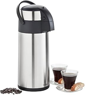 VonShef Airpot, 5L Hot Water Dispenser w/Vacuum Push Button Pump, Safety Lock & Carry Handle, 5 Litre Double-Wall Insulated Portable Tea & Coffee Urn