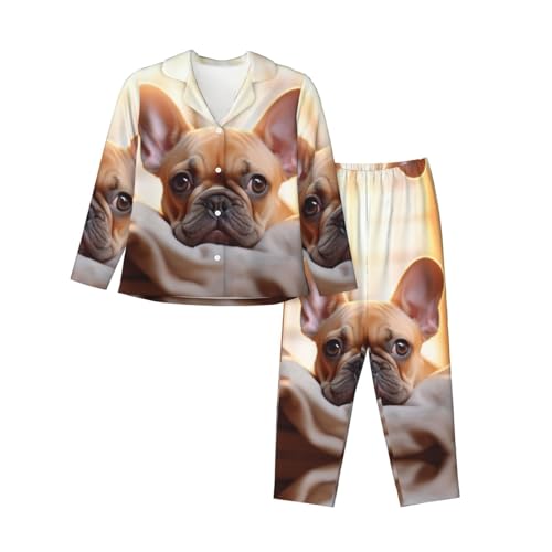 Pyjama bouledogue français femme EdWal : fini le froid nocturne avec ce bas long