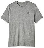 Nike Men's NSW Club Tee, Dark Grey Heather/Black, Medium