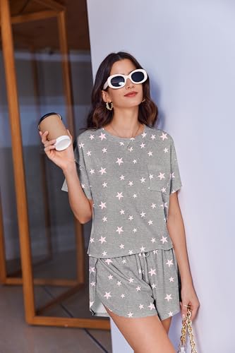 Image of Ekouaer Womens Pajama Sets Sexy Lounge Sets Side Split Short Pj Sets Cute Pjs 2 Piece Comfy Sleepwear Loungewear