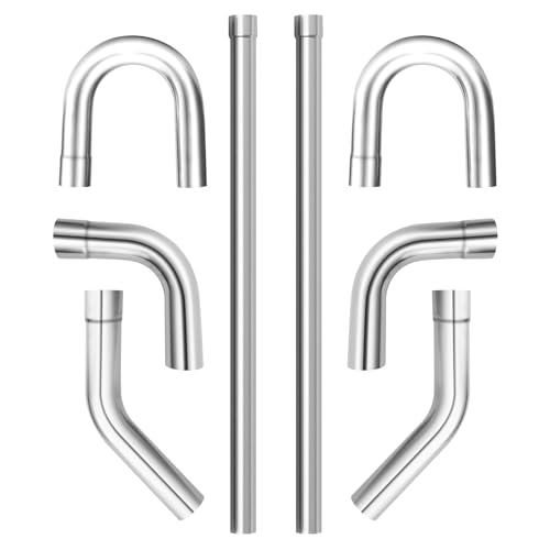 LCGP 2\" Stainless Steel Custom Exhaust Kit Tubing Mandrel Bend Pipe Elbow Straight Pipe U-Shaped Pipe 8 Pcs