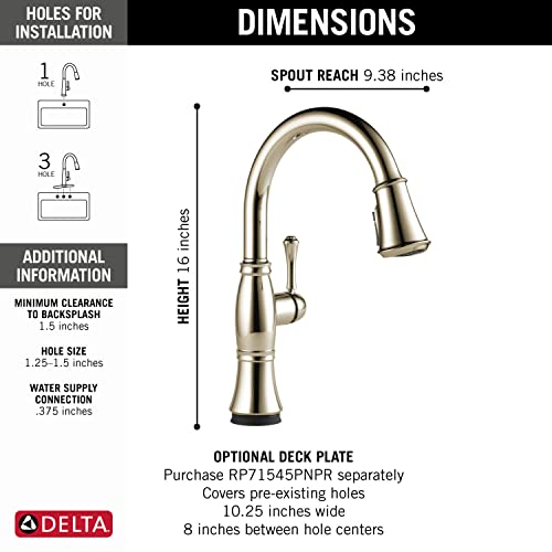 Delta Faucet Cassidy Touch Kitchen Faucet, Kitchen Faucets With Pull Down Sprayer, Kitchen Sink Faucet, Touch Faucet, Delta Touch2O Technology, Lumicoat Polished Nickel 9197T-Pn-Pr-Dst #TOP2