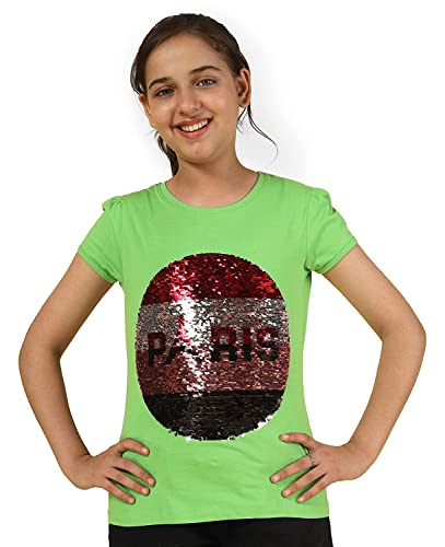 Image of KYDA KIDS Girls Cotton Full Sleeve Sequence and Embroidery Tops - Multicolor (Pack of 1)
