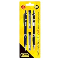 Idena 12145 - Druckbleistift-Set, 2 Stück, 0,5 und 0,7 mm, mit jeweils 12 Ersatzminen