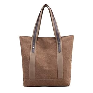 MINGZE Schoudertas, Dames Handtas Reispakket Eenvoudige Canvas Tote Casual Beach Bag Top Handvat Boodschappentas Tas…
