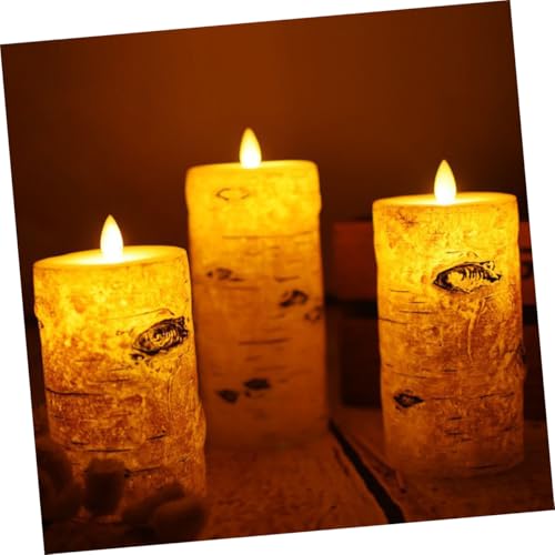 Lámpara de vela LED de abedul decorativa para el hogar 2