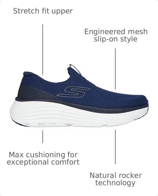 Skechers Men's Max Cushioning Endeavour Sarasota Sneaker, Navy, 13 X-Wide by Skechers - Used condition - Image 3
