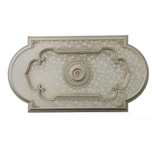 Image of Rectangular Ceiling Medallion or Fan Medallion, 94 Inches, Champagne Silver