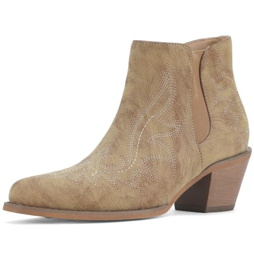 WOKOOT Ankle Cowboy Boots for Women Western...