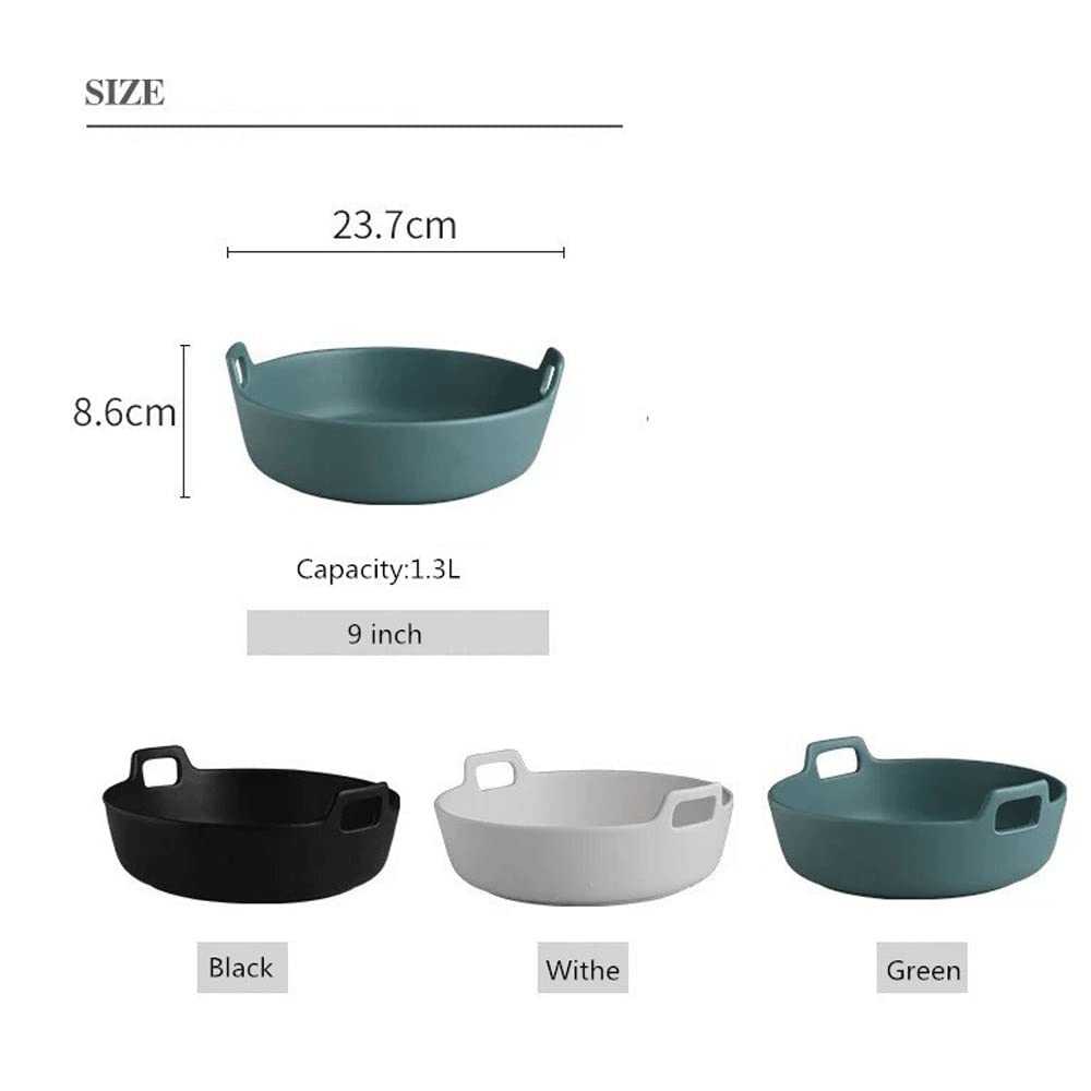 Insalatiere Insalatiera in Ceramica Creativa Doppio Manico Piatto in Porcellana Extra Profondo Piatto di Frutta e Verdure Ciotole da tavola per Cucina