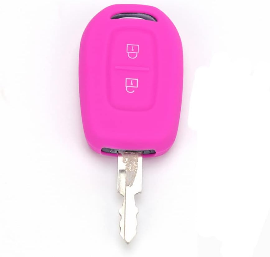 SELIYA Silicone Remote Key Protector Shell, Fit for Renault Dacia Duster Sandero Clio Captur Scenic Master Megane Car Key Cover Case Holder,Rose