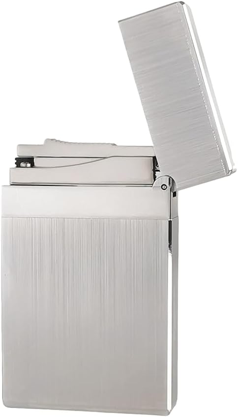 Classic Brushed Lighter, Clear Ding Sound, Adjustable Soft Flame, Gift for Men Father Husband Boyfriend (Silver)