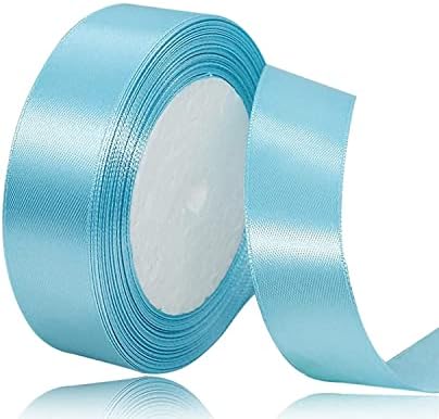 Rose Gold Satin Ribbon 25mm x 22 Meters, Solid Colour Fabric Ribbon for Gift Wrapping, Crafting, Balloon, Sewing Project, Hair Bows, Bridal Bouquet, Wedding Favours Decoration