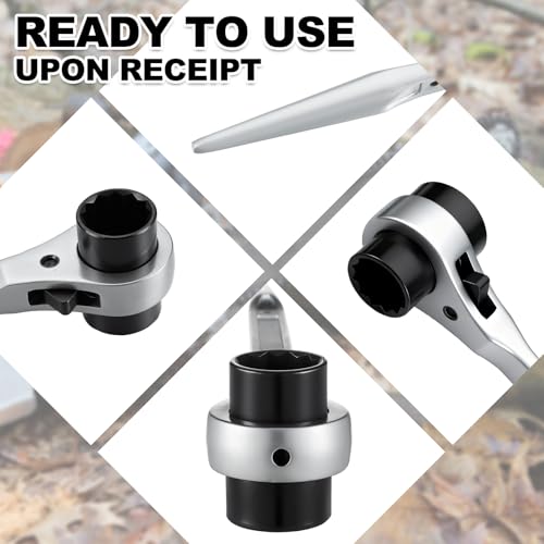 Lanties Double Socket Ratchet Wrench Vanadium 30x32mm 1-1/6x1-1/4 Scaffold Wrench Double Ended Socket Ratcheting Podger for Scaffolding, Building Construction, Garage Workshops, Car Maintenance by Lanties - Image 3