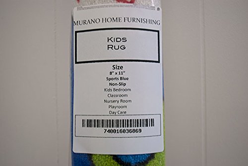 image for Mybecca Kids Rug Sport Blue Area Rug7' feet 2