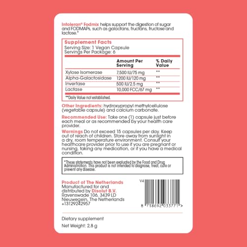 Intoleran Fodmix (formerly Quatrase 10,000) Digestive Enzymes
