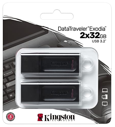 Clé USB 3.2 Kingston DataTraveler Exodia 32 Go lot de 2 transfert rapide