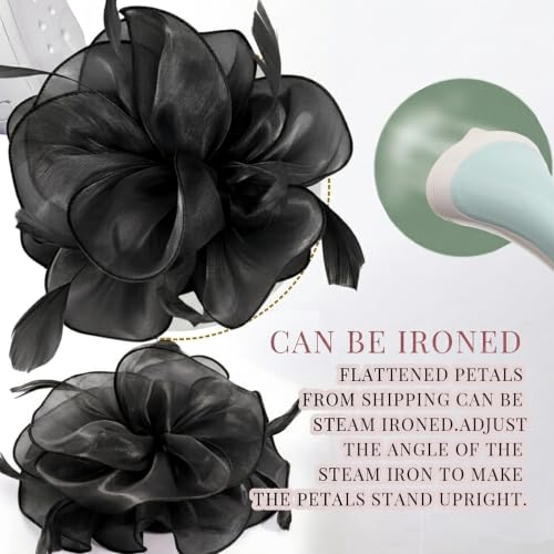 Image of DRESHOW Fascinators Hat Feather Headband Women's Fascinators Tea Party Headwear with Clip Flower Head Band for Girls & Women