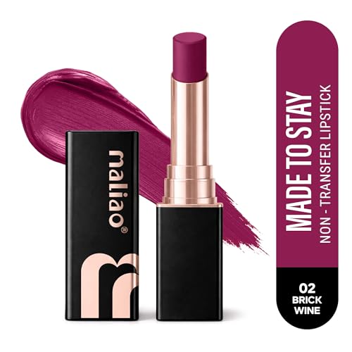 Image of Maliao Made To Stay Lipstick | Non-Transfer Lipstick | Matte Finish | Long-Lasting & Smudge-Proof Formula | Comfortable All-Day Wear | Brick wine| 3.8g