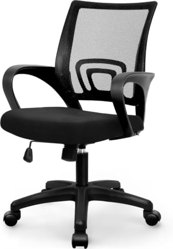 Image of NEO CHAIR Office Computer Ergonomic Mid-Back Mesh Desk Chair, Dark Black