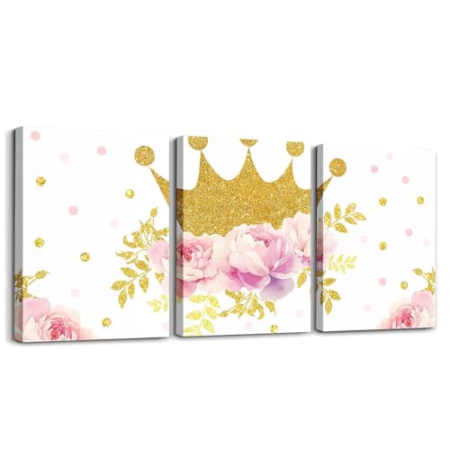 Toiles murales couronne de princesse œuvres d'art chic violettes