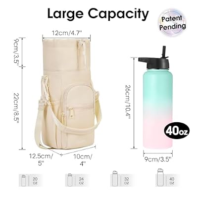 sportsnew Water Bottle Holder with Strap 32oz 40oz Insulated Water Bottle Carrier Sling Bag with Phone Pocket Crossbody