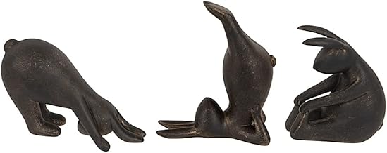 F&G Supplies Set of three Yoga Bunnies in Bronze effect finish - The se delightful Yoga Bunnies are doing their exercises!