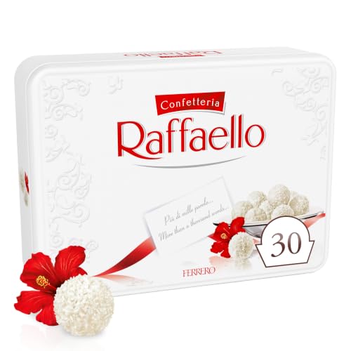 Raffaello Coconut Almonds Candy Snack Box, 30 Wrapped Treats, 10.6 oz