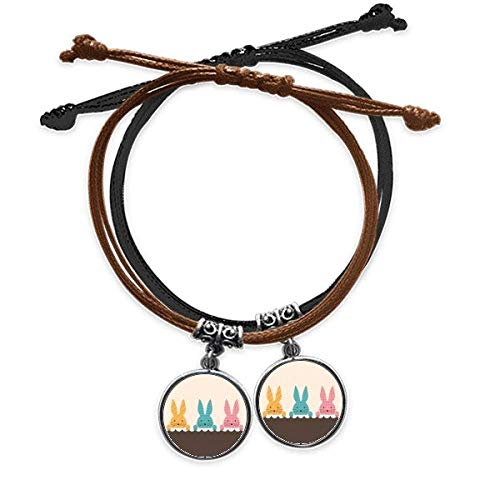 Lapin de pâques bracelet cuir double ajustable et résistant DIYthinker