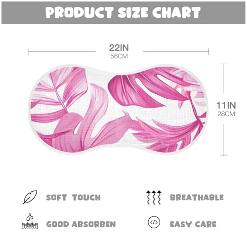 Bolaz Baby Burp Cloths 2 Pack,Tropical Leaves Pattern,Feeding Cloths Face Towel Super Absorbent Soft Cotton Burping Rags Feeding Bibs3