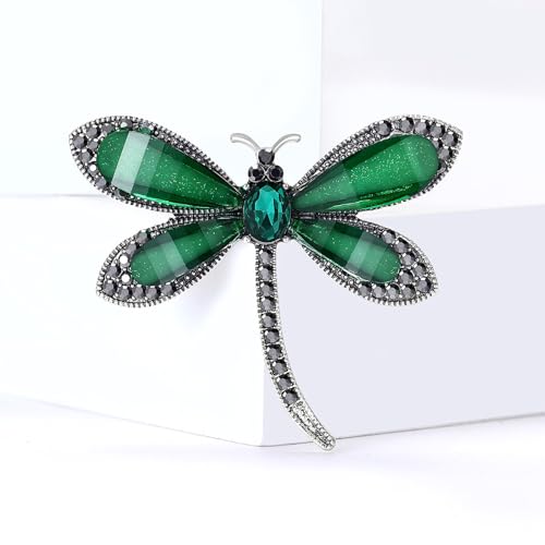 Image of Dragonfly Brooch Rhinestone /Enamel Dragonfly Brooches Lapel Pin for Women Elegant Outfits Dragonfly Jewelry Gifts