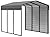 Arrow Carports Galvanized Steel Carport, with 1-Sided Enclosure, Compact Car Metal Carport Kit, 10' x 15' x 9', Charcoal