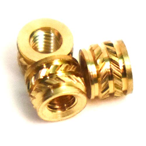 [ J&J Products, Inc ] M2.5 Brass Insert 100pcs,4.5mm OD, 3.4mm Length, Female M2.5 Thread, Press Fitting or Heat Sink or Injection Molding Type, 100 pcs-L8