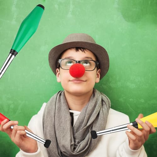 3PCS 16.5 Inch Juggling Clubs, Green, Yellow, and Red Juggling Pins Training Acrobatic Stick Toy Juggling Sticks for Skill-Building & Coordination, Suitable for Circus Performances & Family Activity